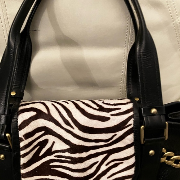Black and White Zebra  Women's Bag by Keneth Cole genuine Leather.Vintage Y2K - Picture 5 of 12